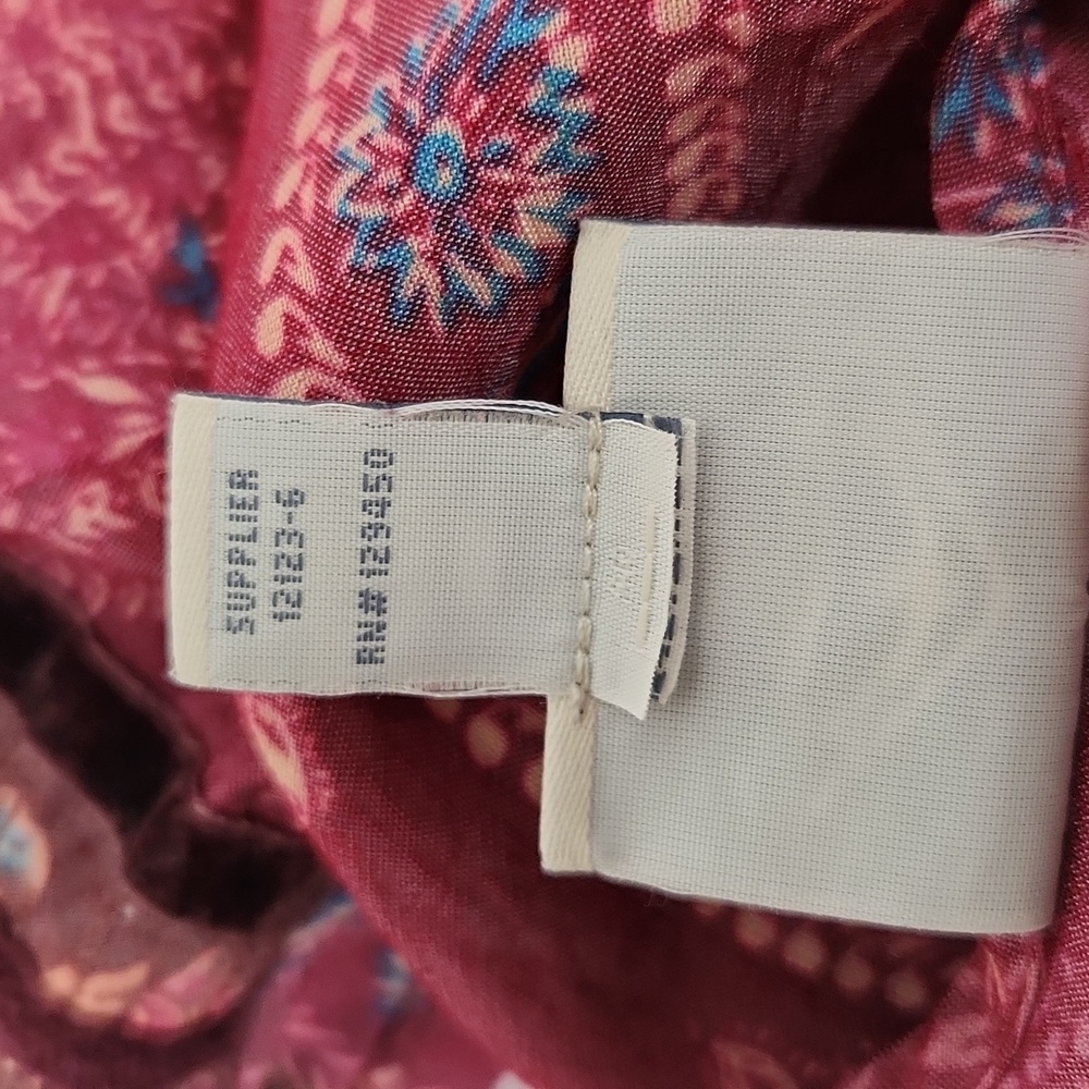 St John's Bay Boho Pasley Bordeaux Blouse - Picture 13 of 13